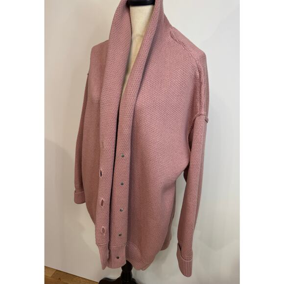 Free People $168 Chamomile Cardi M Oversized Rose Sugar Chunky Knit Cardigan - Picture 9 of 11